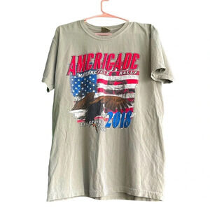 AMERICADE Motorcycle Rally Lake George New York 2018 Men’s Short Sleeves Tee SzM